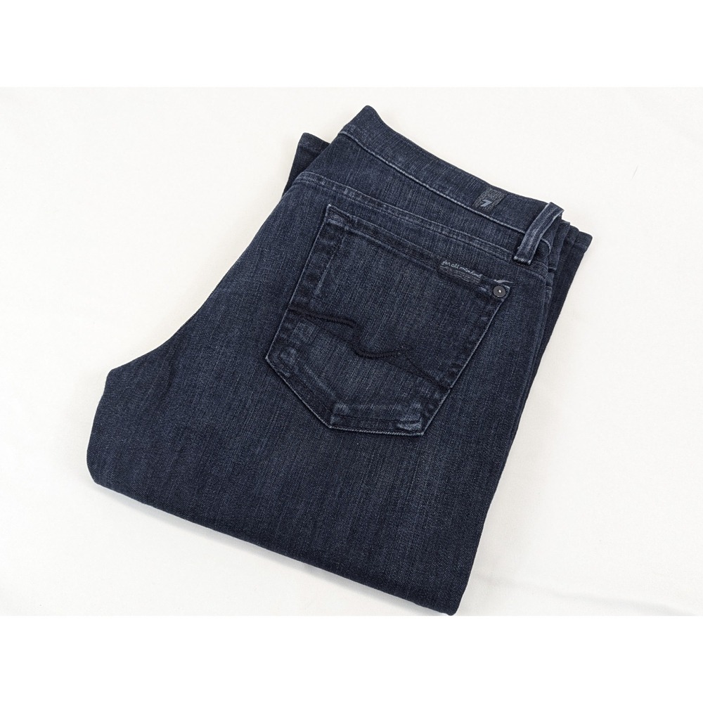 7 For All Mankind Bootcut Indigo Jeans Blue Womans 29 Stretch 31x34 7famk